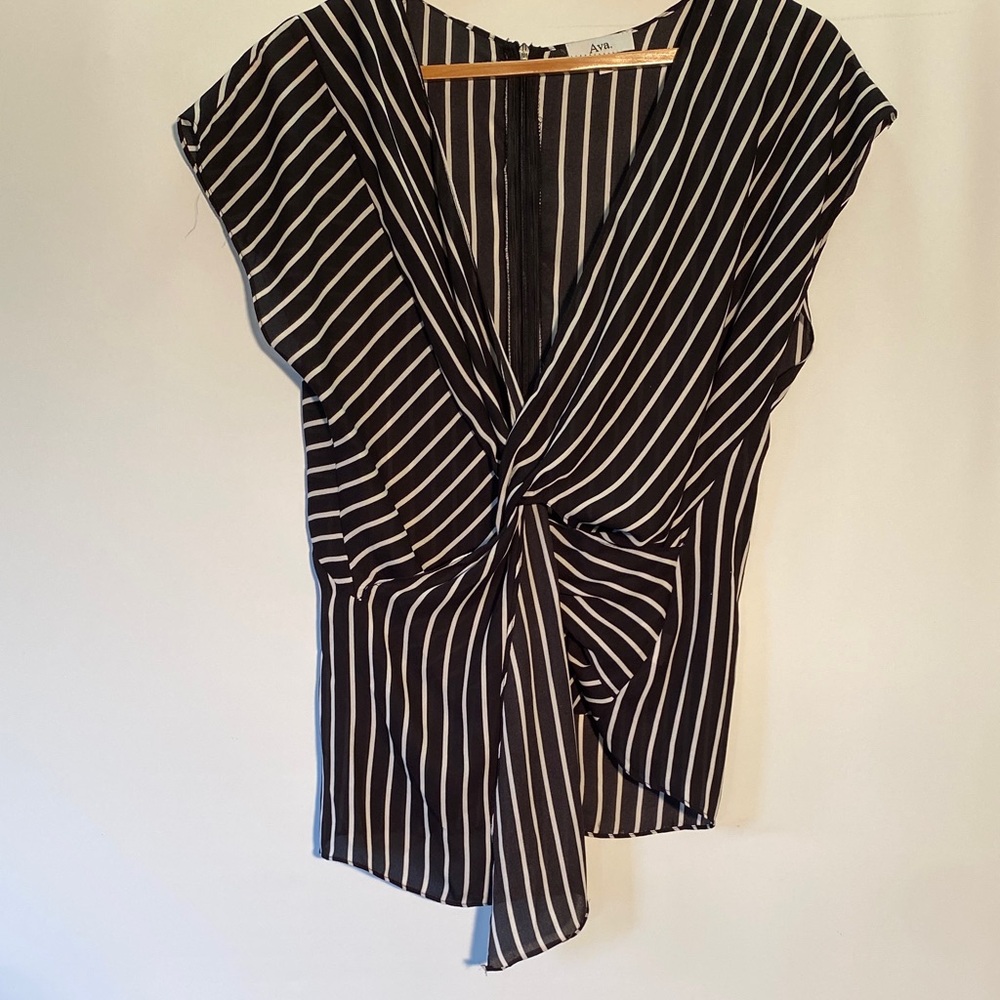 Stylish Black and White Striped Blouse